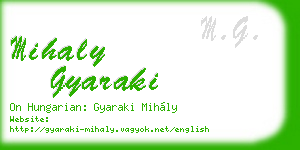 mihaly gyaraki business card